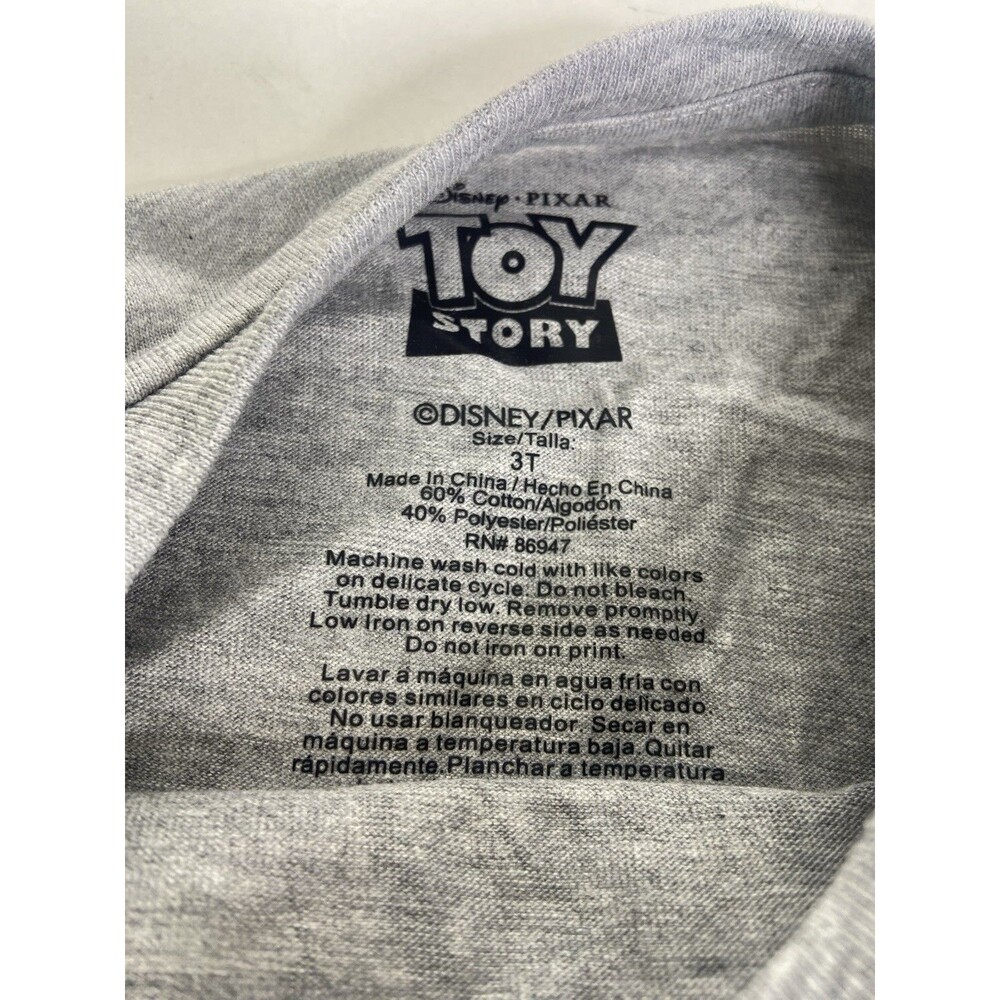 Disney Toy Story Buzz Lightyear Gray Short Sleeve Tee T-Shirt Top Kids Boys 3T - Picture 3 of 5